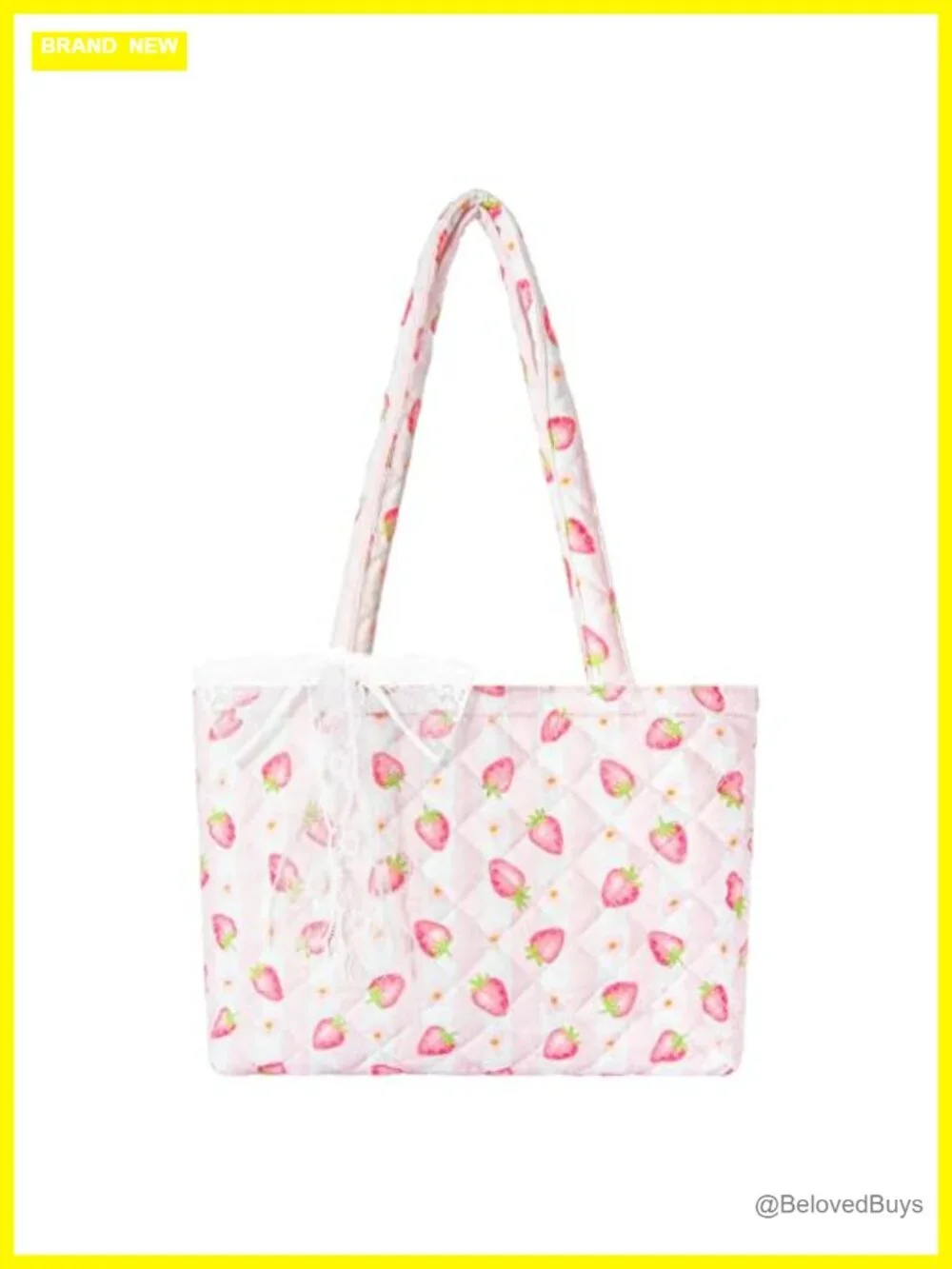 Quilted Cotton Floral Tote Bag, Lightweight Shoulder Purse for Work Travel